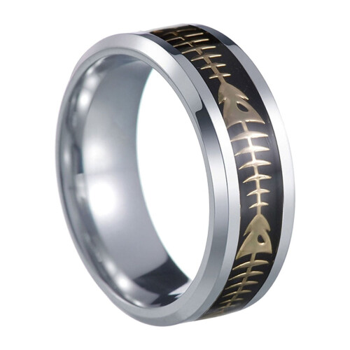Visgraat patch ring van roestvrij staal, 8 mm, maat 6-13