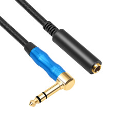 Auditory Extender 6.35mm bent stereo cable male to female