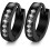 Rustfri stål Huggie øreringe med CZ, 13mm 1