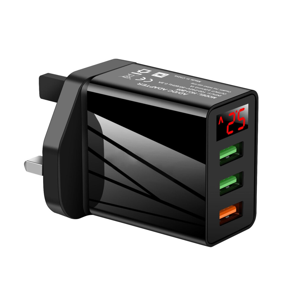 3A Digital Display Usb Wall Charger Â Compact Travel White/Black 9058772212108