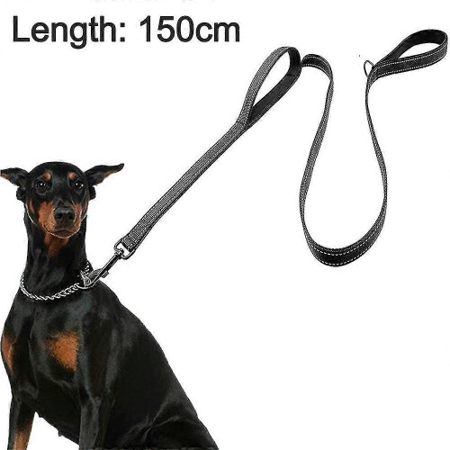 Dog Leash for Large Medium Dogs Training, Dual Handle Reflective Rope Lead for Walking Control 1