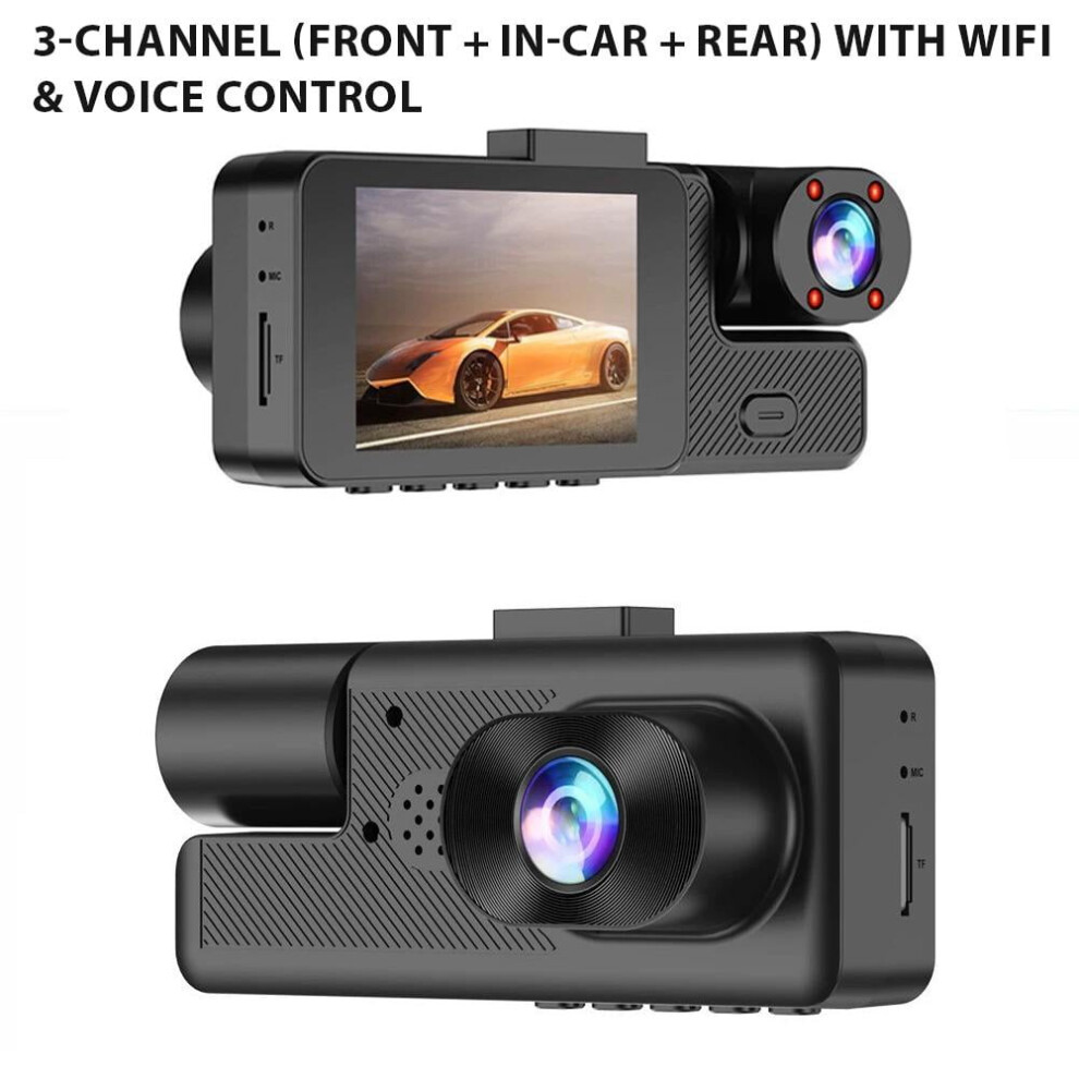 1080P Triple Camera Dash Cam With Night Vision 9058772207708
