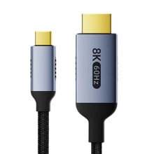 Cable de vídeo USB-C 8K a 60 Hz, 4K a 240 Hz, trenzado de nailon