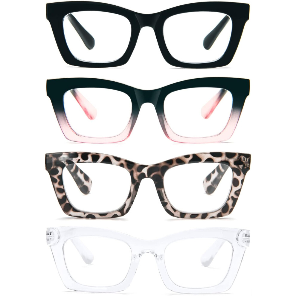 Oversized Square Reading Glasses for Women â 4 Pairs