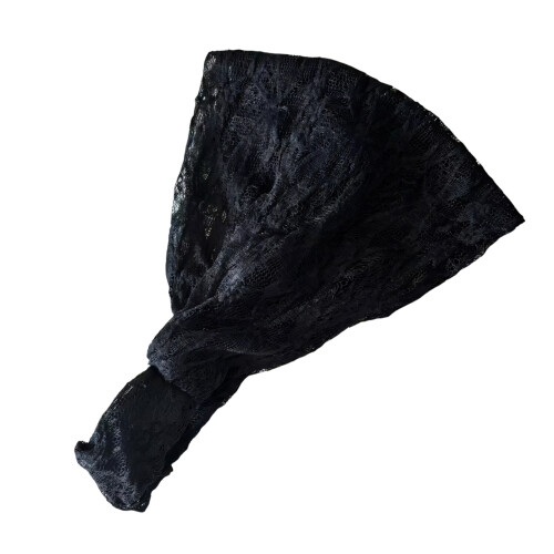 Modisches Spitzen-Haarband, dehnbar, bequem, elastisch,-Schwarz