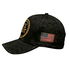 Athletic Embroidery Baseball Cap Adjustable Closure-Black
