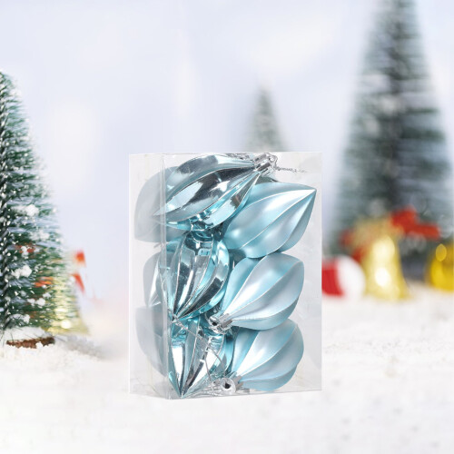 Light Blue Starpeach-Shaped Christmas Ornaments 12 pcs 1