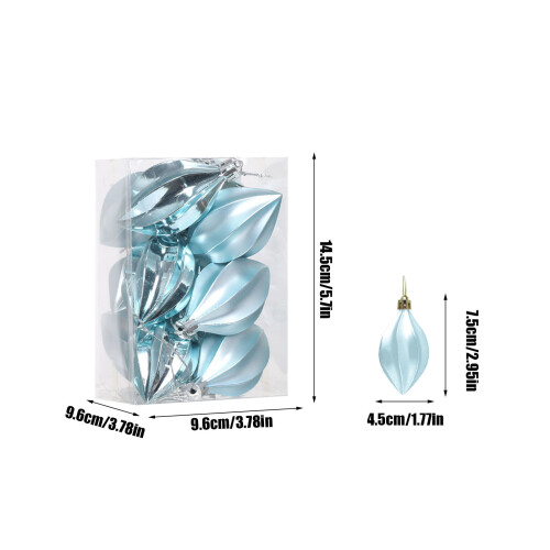 Light Blue Starpeach-Shaped Christmas Ornaments 12 pcs 2
