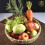 Handmade bamboo flat tray for fruit and snacks, 1 piece 2