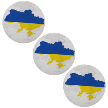 Ukrainsk flagnål i metal, 44 mm, 3-pak