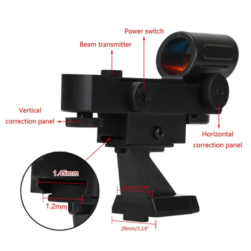 Black Alloy Red Dot Finder Scope for Telescopes with Adjustable Brightness and Mounting Bracket 2