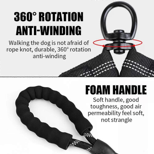 Dual Dog Lead Walking Training Leash with Soft Handle for Two Dogs No Tangle Reflective 2