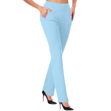 Pantalon slim évasé en maille noire pour femme