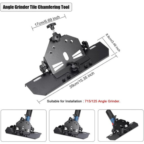 Angle Grinder Chamfer Holder Compatible with 125mm Angle Grinders for 45 Degree Tile Cutting 1