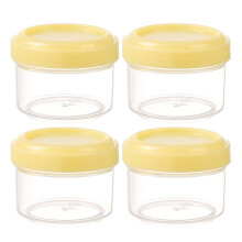 Juego de 4 tarros de plástico transparente para salsa de 35 ml