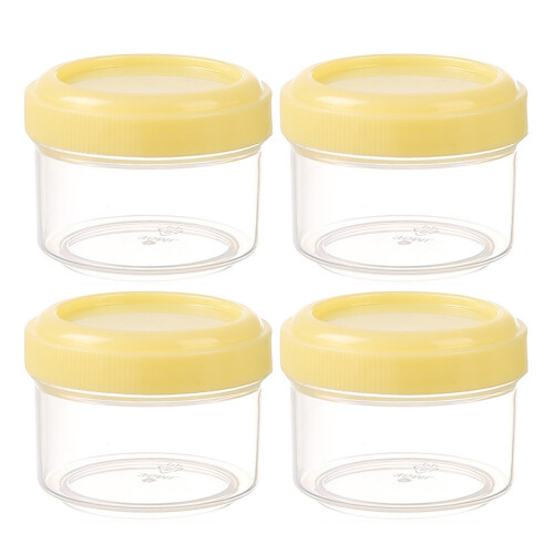 Juego de 4 tarros de plástico transparente para salsa de 35 ml