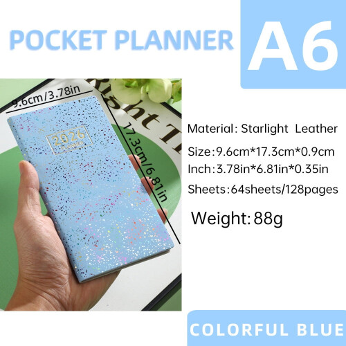 A6 Mini-Notizbuch mit Tagesplaner – Kompaktes Reise-Notizbuch