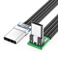 Cabo de dados MicroUSB para USB-C com ângulo de 90 graus