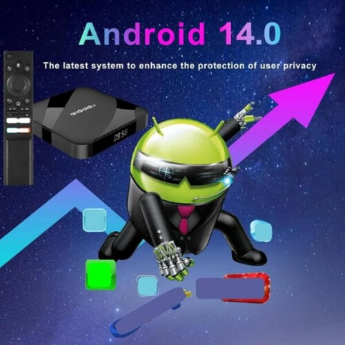 Smart TV Box compatibile con Android TV, 8K HDR, codec AV1, Quad-Core per streaming e giochi 2