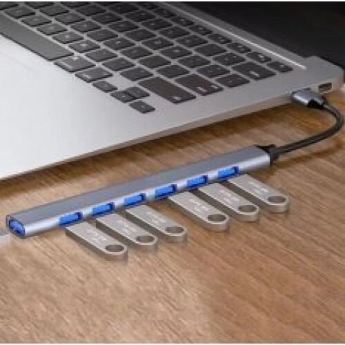 USB Hub 7-Port with USB 3.0, Compatible with Windows & Mac, Data Transfer Hub 1