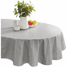 Tischdecke aus Vinyl in Napa Leaf Salbeigrün, 70 Zoll Durchmesser