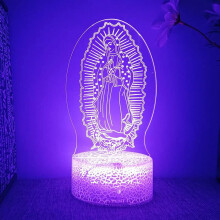 Lampă de noapte 3D Fecioara Maria – Control tactil în 7 culori
