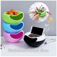 Caja de almacenamiento creativa con forma de cuenco y tapa, 1 unidad.