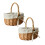 2pcs Wicker Flower Girl Baskets with Handles 1