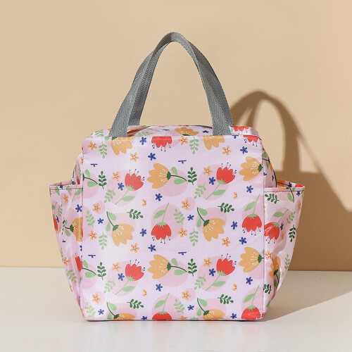 Isolerad lunchväska rosa blommig 1 styck