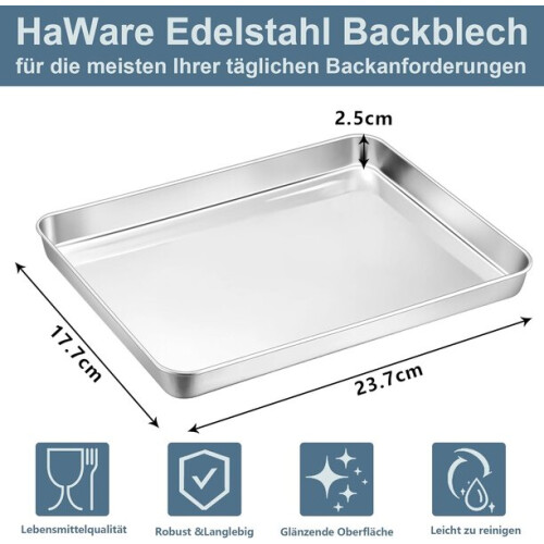 Mini Cake Tin Rectangular Stainless Steel 2.5cm Deep Baking Tray for Oven 1
