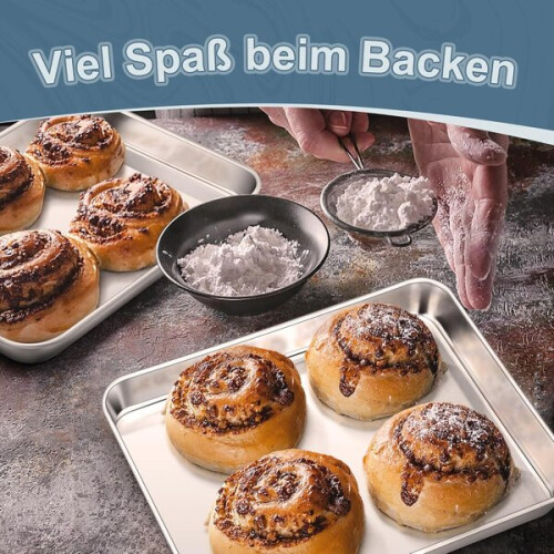 Mini Cake Tin Rectangular Stainless Steel 2.5cm Deep Baking Tray for Oven 2