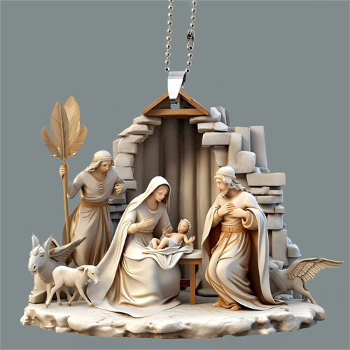 AuroraX Krippen-Ornament-Set, Acryl, 2-teilig