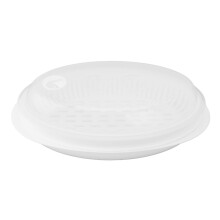 Ovale stoomschaal, geschikt voor de magnetron, met deksel.