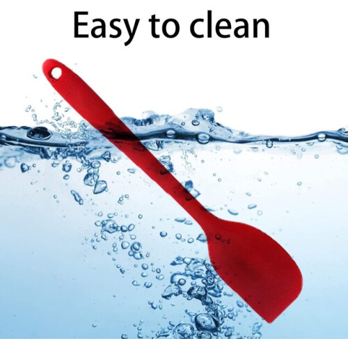 Silicone spatula scrapes pans without scratching, red, dishwasher safe 1