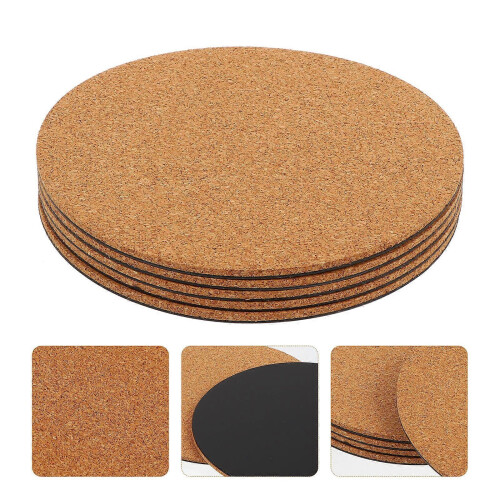 Chocolate Cork Plant Pot Coasters for Water Drainage Protection 5 Pack 2