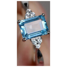 Ring van 925 sterling zilver met regenboogtopaas, maat 7