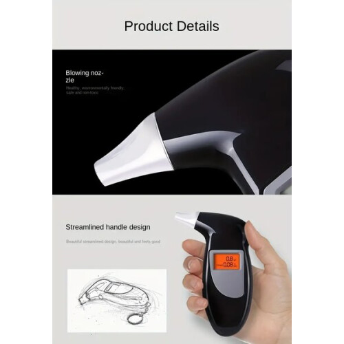 Etilometro digitale professionale con display PPM, design compatto per conducenti 1