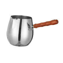 Türkische Kaffeekanne aus Edelstahl, 600 ml, mit Holzgriff