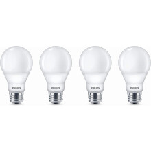 Lot de 4 ampoules LED A19, blanc chaud, dimmables, culot E26