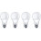 Lot de 4 ampoules LED A19, blanc chaud, dimmables, culot E26 1
