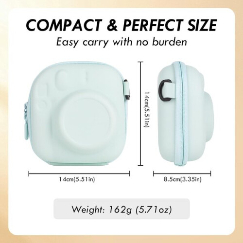 Hard EVA Case for Instant Cameras with Durable Construction, Dual Zipper & Adjustable Strap 1