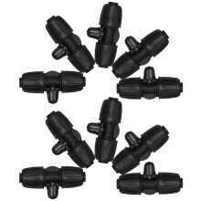 10 raccords en T barbelés pour tuyaux d'irrigation goutte à goutte de 1/2" à 1/4"