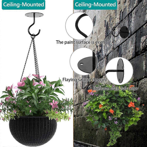 Ceiling Plant Hook 40lbs Load Capacity Slip Resistant Metal for Hanging Baskets 2