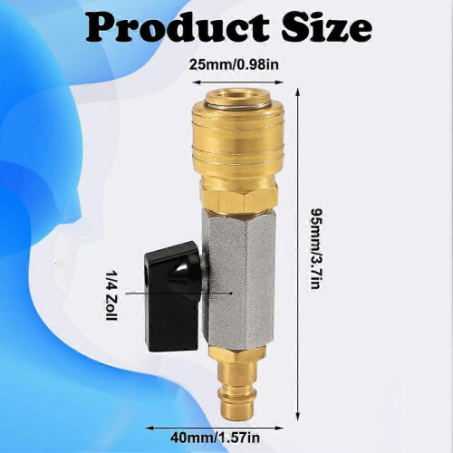 Brass Compressed Air Stopcock G1/4 Inch, Quick Release Coupling for Pneumatic Tools 1