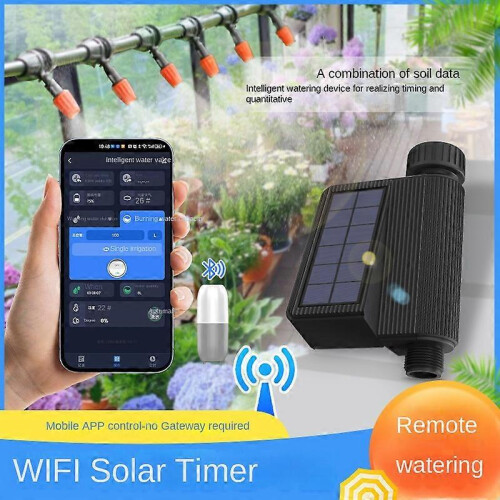 Tuya Smart WiFi Solar Water Timer with Water Flow Recorder and Remote App Control 1