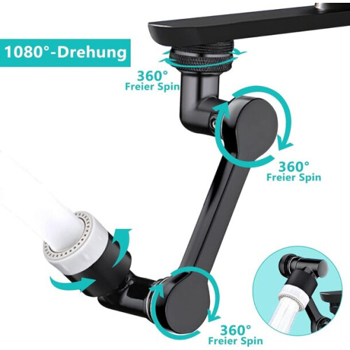 Faucet Mounting Extension with Soft Bubble & Power Shower Modes, 360 Adjustable Nodes 2