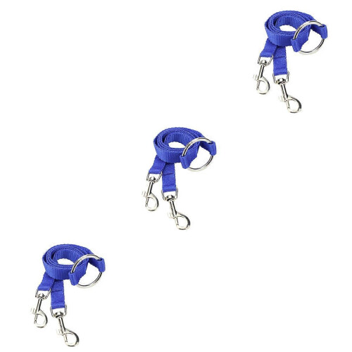 Double Dog Leash for Walk Control, 3-Pack Nylon Belt for Small Pets, Blue 2