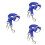 Double Dog Leash for Walk Control, 3-Pack Nylon Belt for Small Pets, Blue 4