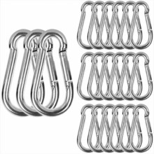 M6 Edelstahl-Karabiner, 20 Stück Hochleistungs-Befestigungskarabiner – Edelstahl-Karabiner mit einer Tragfähigkeit von 120