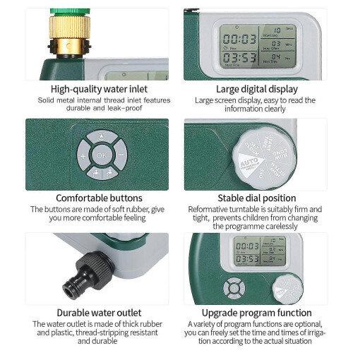 Digital Hose Faucet Timer with Dual Outlet Control, Programmable Automatic Watering for Garden 1